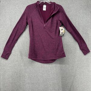 NWT Avia Athletic Jacket Women's Small Half Zip Pullover Purple Thumb Holes